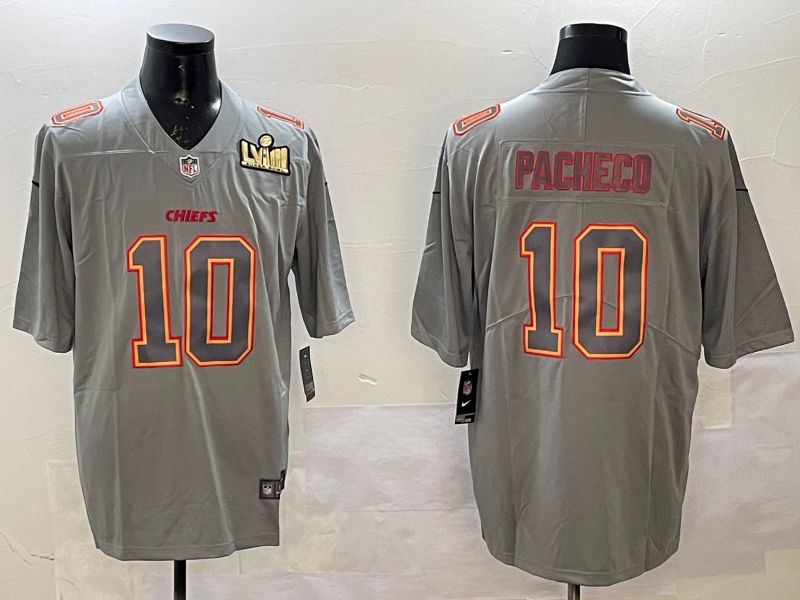 Men Kansas City Chiefs #10 Pacheco Grey 2025 Nike Vapor Limited NFL Jersey style 2101